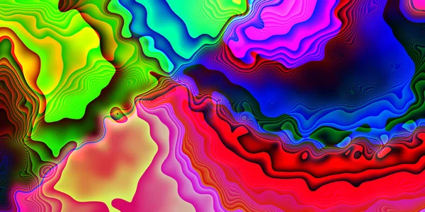 Vivid Colorful Bright Illustration Neon Shapes Psychedelic Candy Overlapping Design — Stock Photo, Image