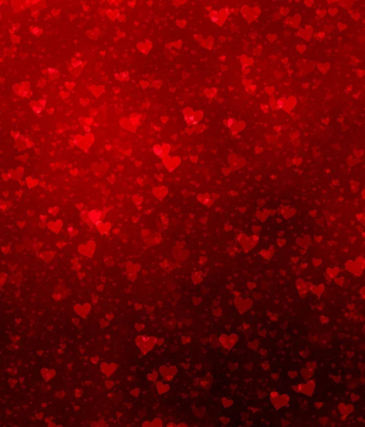 Beau Fond Rouge Vif Avec Nombreux Cœurs Tombants Saint Valentin — Photo