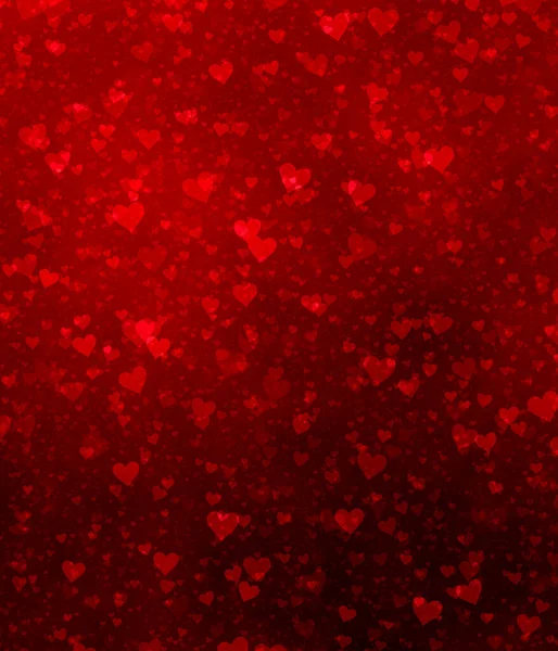 Precioso Fondo Rojo Brillante Con Muchos Corazones Que Caen Día — Foto de Stock