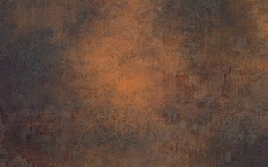 Grunge sıkıntılı turuncu kahverengi desenli tasarım, eski sıcak sonbahar arkaplanı, tahıl çizimi arkaplanı