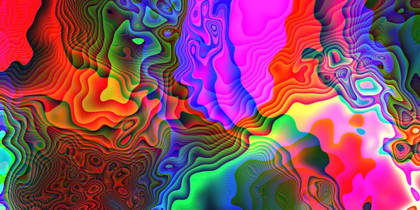 Levendige Kleurrijke Heldere Illustratie Neon Vormen Psychedelische Snoep Overlappende Ontwerp — Stockfoto