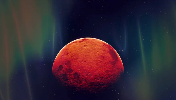 Mars Planet Renderillustration Blick Aus Dem All Eine Große Planetenoberfläche — Stockfoto
