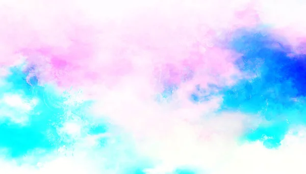 Light Sky Pink White Clouds Shades Blue Watercolor Paper Textured — Stock Photo, Image