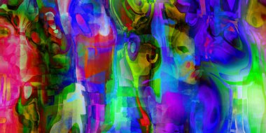 Renkli hippi canlı şekiller dalga çizgisi sanat arka planı. Baskı, grafit sanatı ve ev dekorasyonu, kapak ve ambalaj tasarımı için lüks hayal ürünü duvar kağıdı tasarımı.