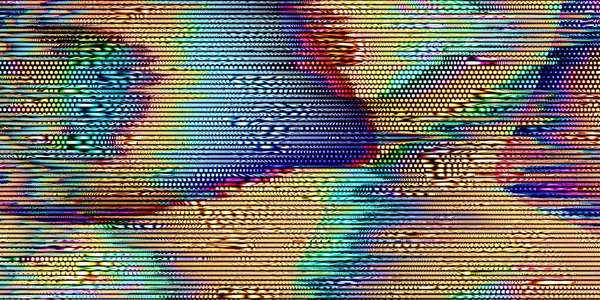 Cyberpunk Glitch Círculo Formas Fondo Techno Diseño Digital Colorido Brillante — Foto de Stock