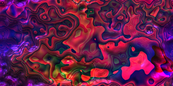 Żywe Kolorowe Jasne Ilustracja Neonowe Kształty Psychodeliczny Cukierki Nakładające Się — Zdjęcie stockowe