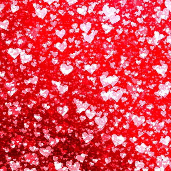 Hermosos Corazones Blancos Superpuestos Sobre Fondo Rojo Brillante Navidad Tarjeta — Foto de Stock