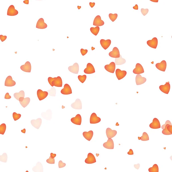 Elegant Lovely Red Orange Seamless Hearts White Background Valentine Day — Stock Photo, Image