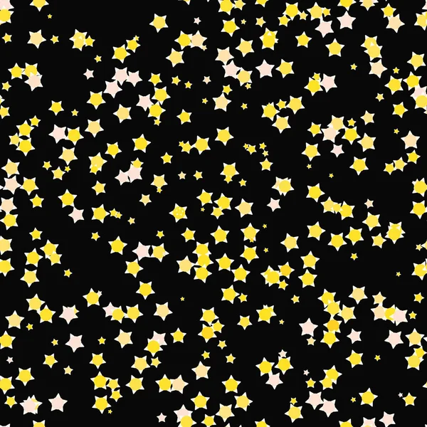 Мультяшный Желтый Перекрывающиеся Звезды Плавный Узор Темном Фоне Дизайн Упаковки — стоковое фото