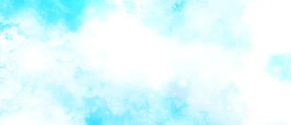 Hermosa Acuarela Blanco Azul Salpicado Fondo Verano Nublado Papel Cielo —  Fotos de Stock