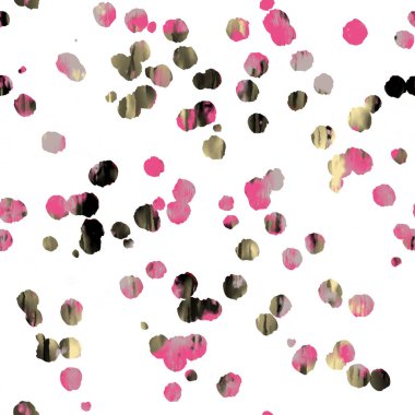 Soyut renkli konfeti lekeleri beyaz arka planda pürüzsüz desenler gösteriyor. Doğum günü ambalaj kağıdı