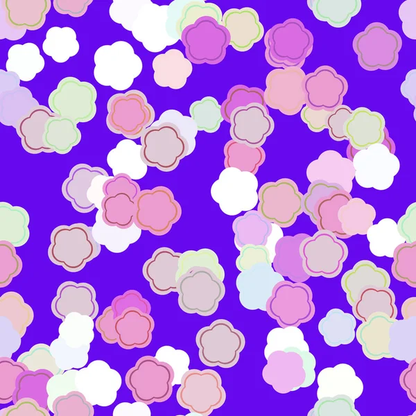 Мультфільм Прості Квіти Манги Перекриваються Діти Безшовний Елегантний Дизайн Фіолетовому — стокове фото