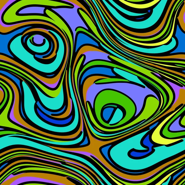 Cartoon Colorful Psychedelic Vertical Wavy Seamless Pattern Kids Curved Lines — Stock Photo, Image