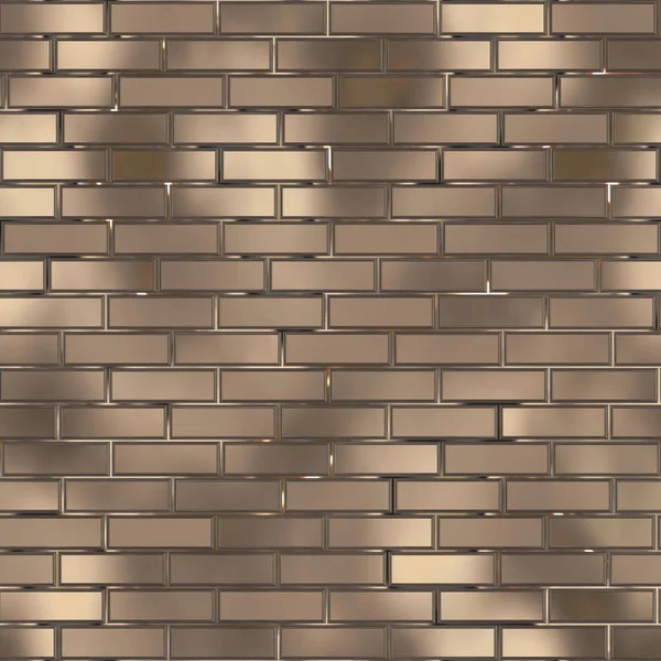 Muro Ladrillo Brillante Metal Dorado Lujo Ilustración Bloques Sin Costura —  Fotos de Stock