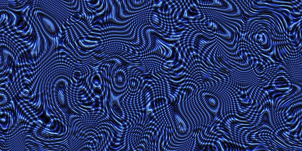 Luxe Métal Bleu Illustration Lignes Courbe Maille Réfléchissant Eau Formes — Photo