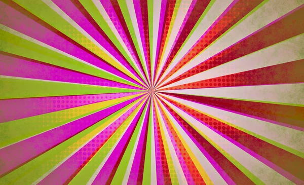 Abstrato Sunburst Raios Quadrinhos Desenhos Animados Rosa Verde Estilo Pop — Fotografia de Stock