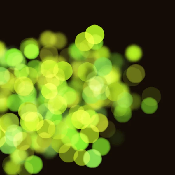 Абстрактный Свежий Лемон Зеленый Желтый Боке Размытые Круги Темном Фоне — стоковое фото