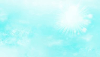 Sabahın erken saatlerinde bulutlu açık mavi gökyüzü, derin uzay ve parlak beyaz yıldız arkasında, doğa pofuduk taze mavi arka plan.