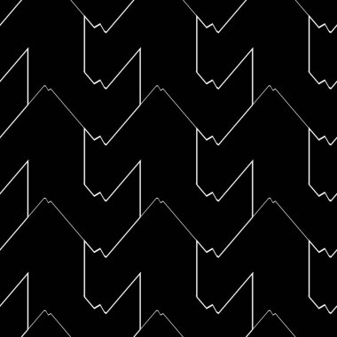 Modayı takip eden minimal karalama çizgileri kırık, siyah arkaplanda beyaz renkte minimal dikişsiz tasarım