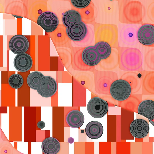 Elegante Gradiënt Oranje Rode Tegels Patroon Met Blauwe Cirkels Als — Stockfoto