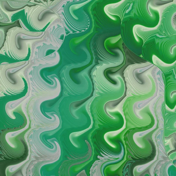 Abstrato Natureza Fractal Verde Design Surreal Elegantes Círculos Verticais Espirais — Fotografia de Stock