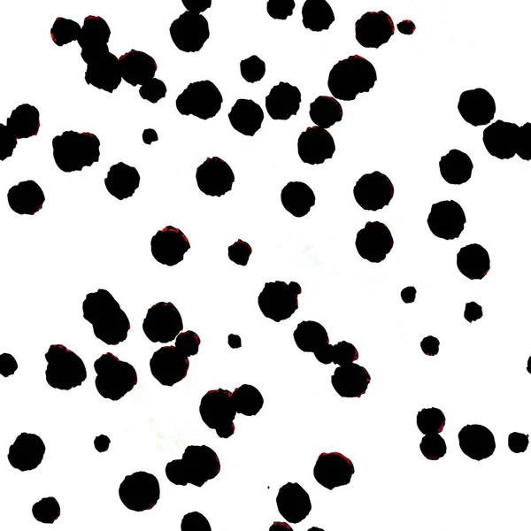 Abstract Black Spots Red Edges Seamless Pattern White Background Dalmatian — Stock Photo, Image