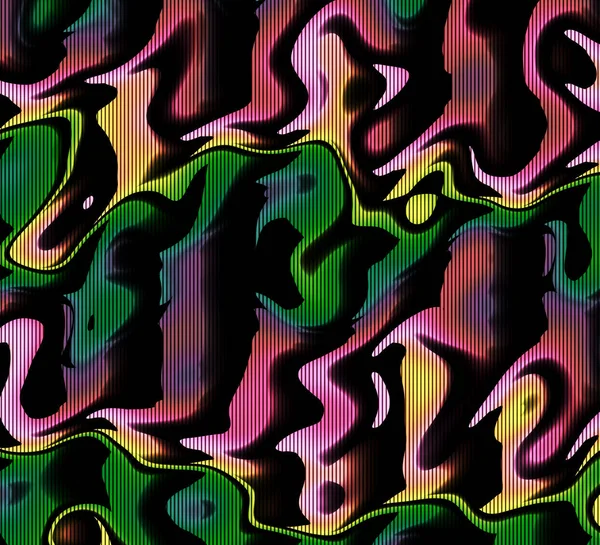 Abstraktní Psychedelická Fluorescenční Graffiti Stěna Narozeninové Balení Vlnitý Design Růžové — Stock fotografie