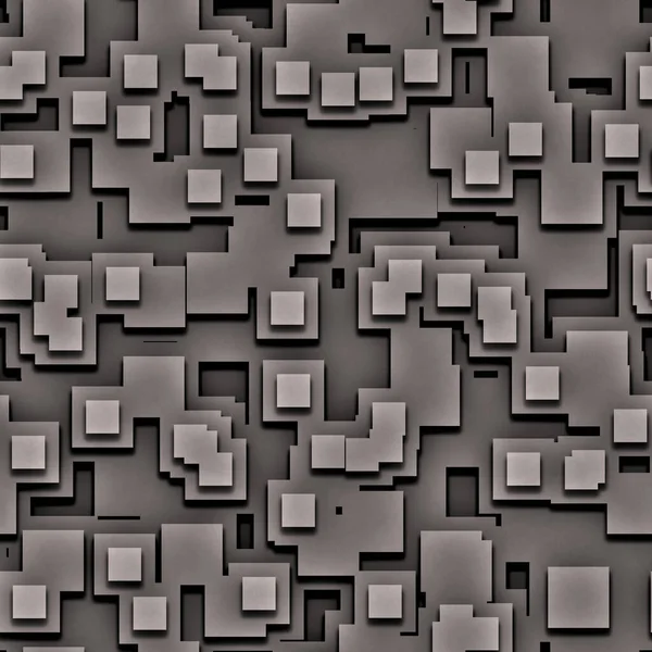 Grau Quadratische Illustration Nahtloses Muster Illusionsdesign — Stockfoto