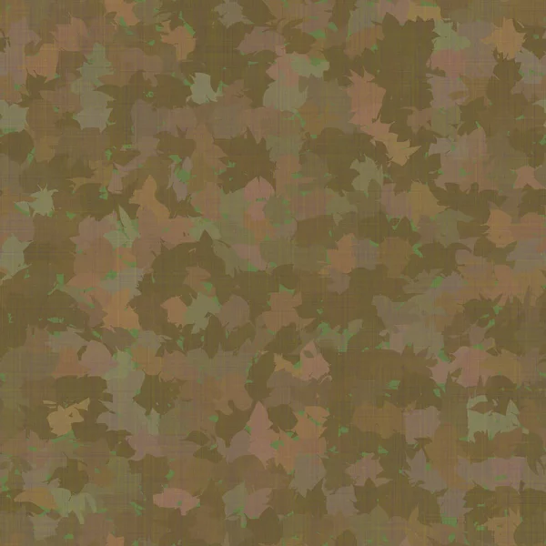 摘要棕色军队绿色马赛克叶型面料背景 无缝纺织品设计 — 图库照片