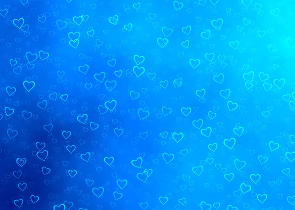 Fondo Azul Blanco Degradado Nublado Abstracto Con Muchos Corazones Que —  Fotos de Stock