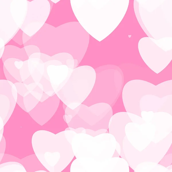 美丽的白色心脏无缝图案在婴儿粉红色的背景 婚礼卡片或情人节卡片 — 图库照片#