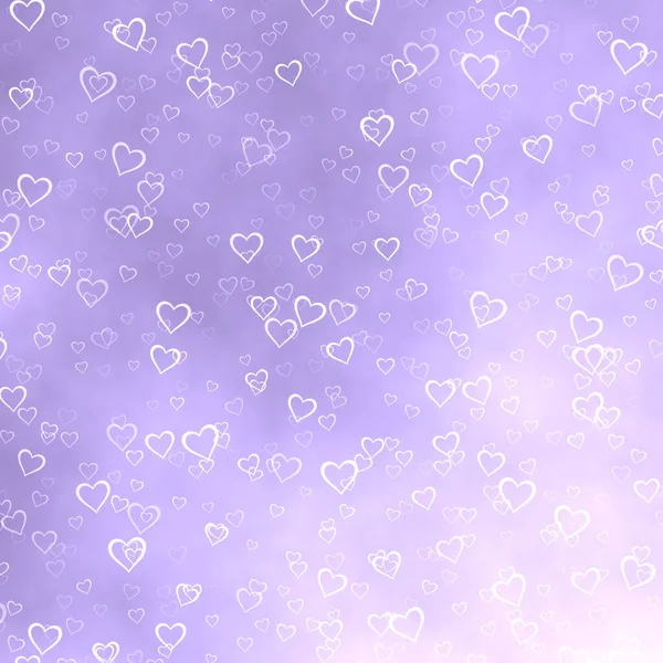 Elegance Gradient Violet Background Falling Hearts Valentine Day Mother Day — Stock Photo, Image