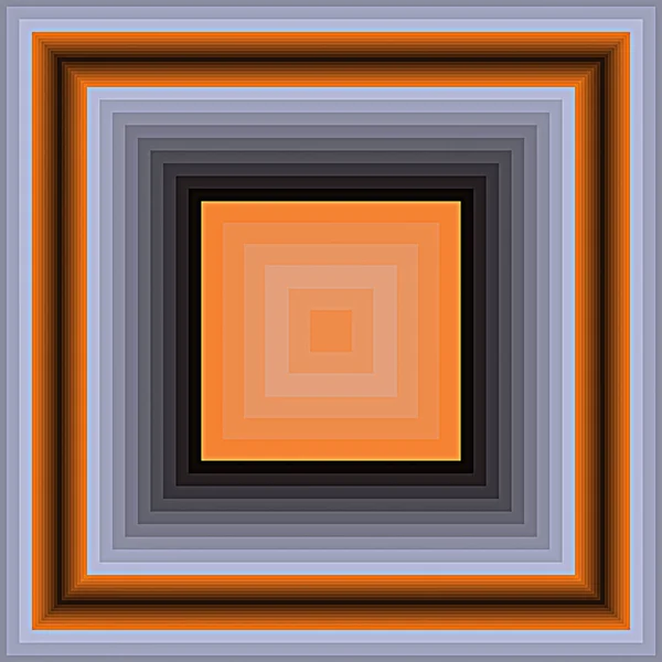 Abstrakte Illusionsperspektive Orange Grauer Quadrate Hintergrund Mit Rahmen — Stockfoto