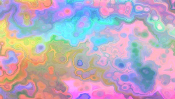 Vivid Colorful Pastel Swirl Circles Oil Art Shapes Psychedelic Rainbow — Stock Photo, Image