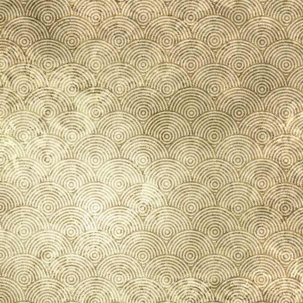 Grunge Stare Złote Koła Ozdobne Półkołach Geometryczny Wzór Fala Qinghai — Zdjęcie stockowe