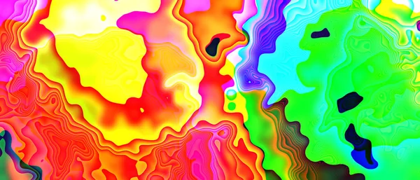 Vivid Bunte Helle Illustration Neon Formen Psychedelische Süßigkeiten Überlappende Design — Stockfoto