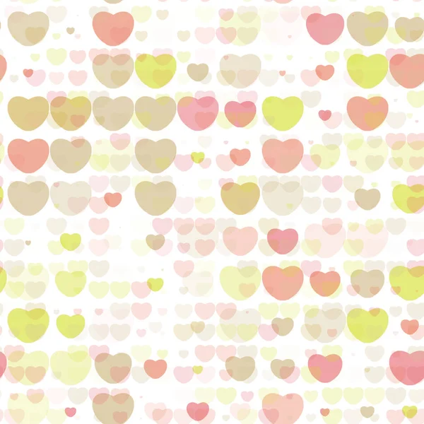Abstract Hearts Seamless Pattern Brown Red Green White Background Retro — Stock Photo, Image
