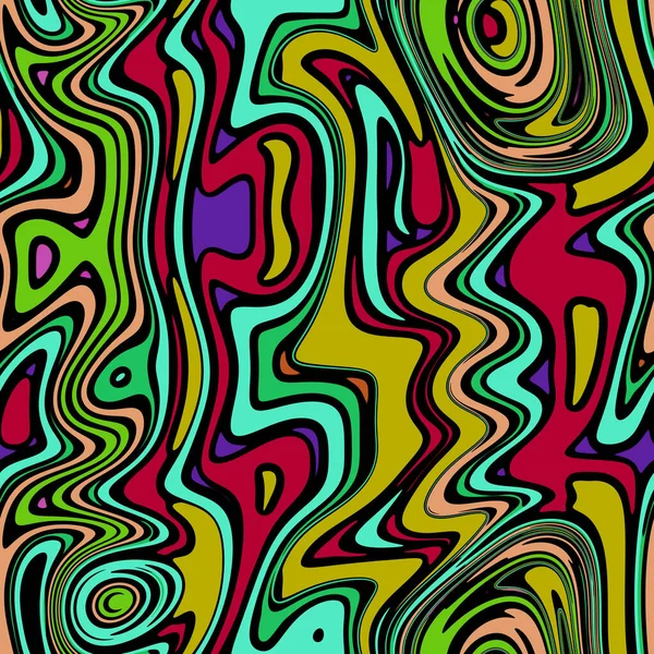 Cartoon Colorful Psychedelic Vertical Wavy Seamless Pattern Kids Curved Lines — Stock Photo, Image