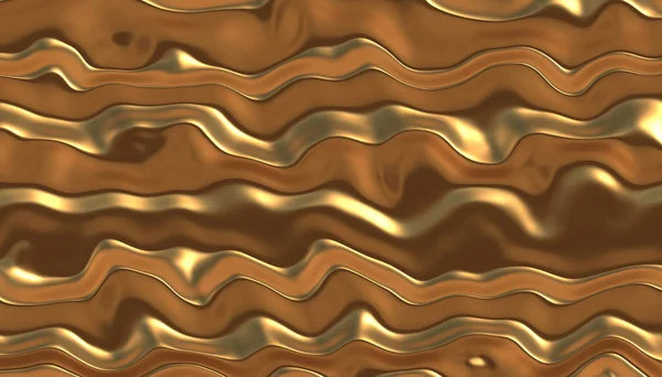 Luxo Ouro Cobre Metal Brilhante Folha Dobrada Linhas Onduladas Horizontais — Fotografia de Stock