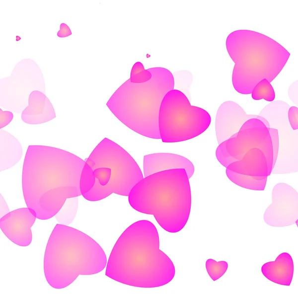 ネオングラデーションピンクのハートのシームレスなパターン白の背景 バレンタインデーや誕生日カード — ストック写真