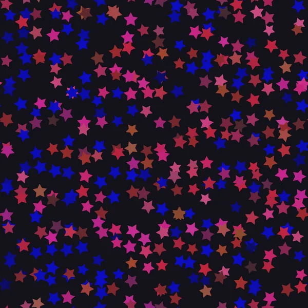 Abstrato Azul Rosa Estrelas Sem Costura Padrão Fundo Preto Celebração — Fotografia de Stock