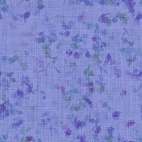 Abstract violet blue green leaves seamless fabric pattern on dirty violet background, textile nature design