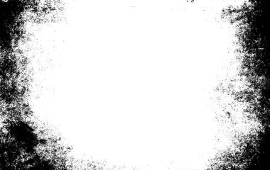 Çiziklerin soyut desenli monokrom çerçeveli arka plan, granüllü gürültü kağıdı ve tebeşir desenli siyah kenarlar ve boş beyaz merkez