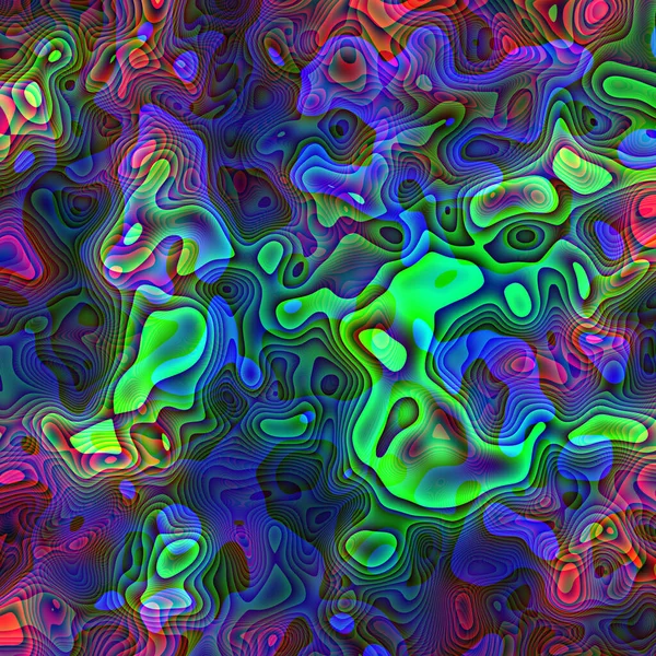 Żywe Kolorowe Jasne Ilustracja Neonowe Kształty Psychodeliczny Cukierki Błyszczące Nakładające — Zdjęcie stockowe