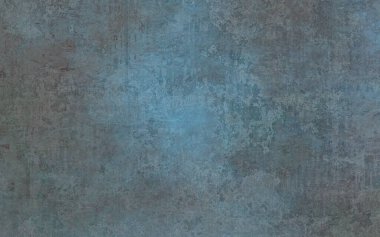 Eski gri mavi duvar eski grunge çizilmiş sıva deseni, mavi duvar kağıdı üzerinde siyah vignette kenarı web şablonu arka planı için veya soyut mavi kağıt broşür