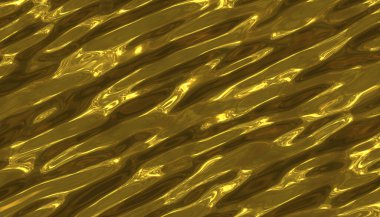 Metal köşegen dalgalı soyut arkaplan altın metalik zemin. Dalgalı, kıvrımlı altın hareketler. Lüks dijital tekno dikişsiz 3D konsept.