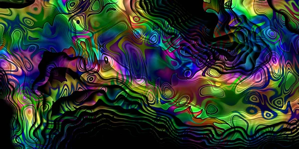 Levendige Kleurrijke Heldere Illustratie Neon Vormen Psychedelische Snoep Glanzende Overlappende — Stockfoto