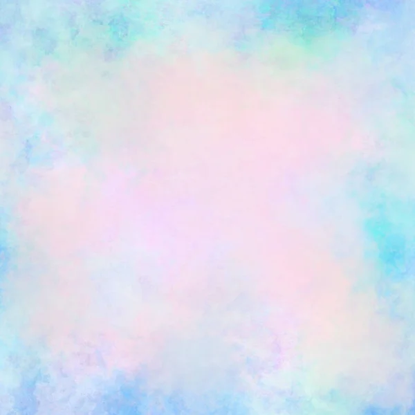 水彩缤纷的水彩画背景 抽象的玫瑰粉红中心 夏日蓝紫色的蓝天 浮肿的天空 柔和的彩虹色云彩 — 图库照片