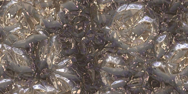 Rendering Broken Glass Golden Silver Foil Metallic Effect Low Poly — ストック写真