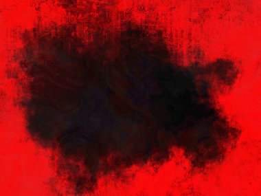 Zengin kırmızı grunge kirli fırça darbeleri arka plan siyah boş merkez, eski sıkıntılı klasik korku veya lekeli Noel kağıdı, desenli boya damlaları